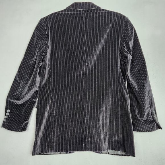 Zagato Blazer Mens 36R Black Pinstripe Velvet Sport Coat 3-Button Notch Lapel - Picture 2 of 16